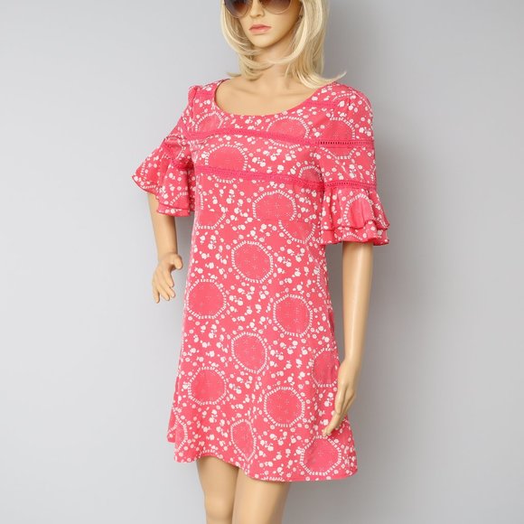 NEW Free People Bell Sleeve Boho Shift Dress Sz 6 - Picture 7 of 8